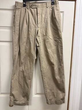 Peter Elliot Double Pleated Baggy Khaki Pant  32 x 30